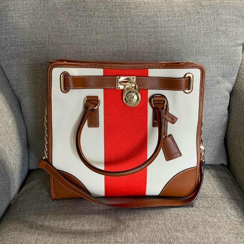 Michael Kors Hamilton Canvas Mono Stripe Tote